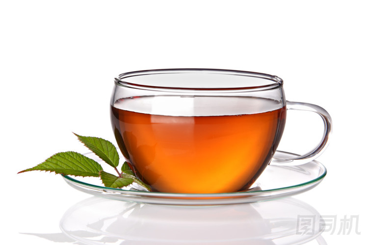 茶杯子與草藥葉圖片