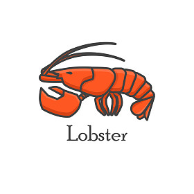红龙虾徽标图片