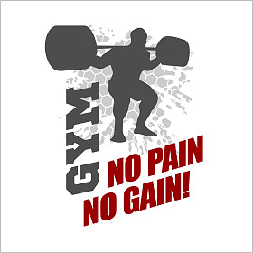 没有痛苦就没有收获-刻字心魔海报标志 t 恤打印标签