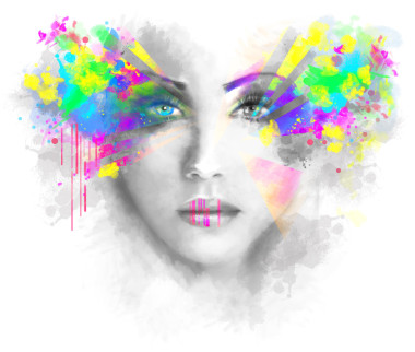 多彩多姿的有效女人美麗的畫像