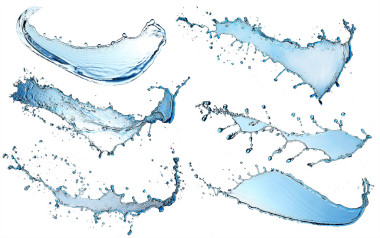 水濺在白色隔離