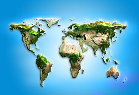 物理世界地图插图。这幅图像由美国国家航空航天局提供的元素