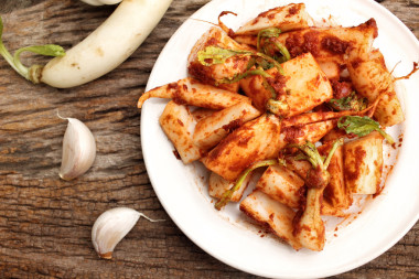 白萝卜萝卜泡菜韩国食品图片