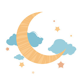 星星和月亮的夜空