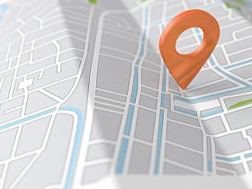 在地图上的橙色地标图片