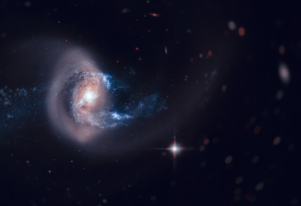 ngc7714是双鱼座的一个棒旋星系