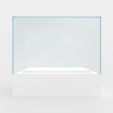 案例展示。3d 渲染。孤立的灰色背景