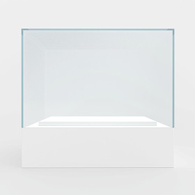 案例展示。3d 渲染。孤立的灰色背景