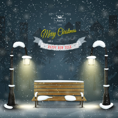 裝飾圣誕主板矢量插圖