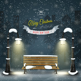 装饰圣诞主板矢量插图