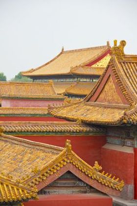 传统的屋顶在北京的紫禁城图片