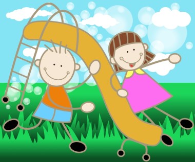 公園里的孩子圖片