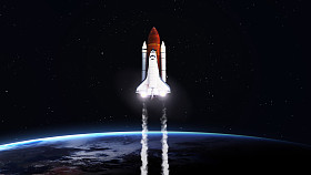 航天飞机起飞执行任务的高分辨率图像由NASA提供的元素