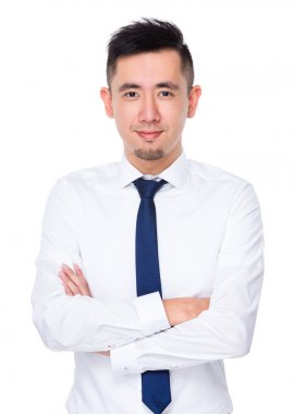 穿白衬衣的年轻亚洲商人照片