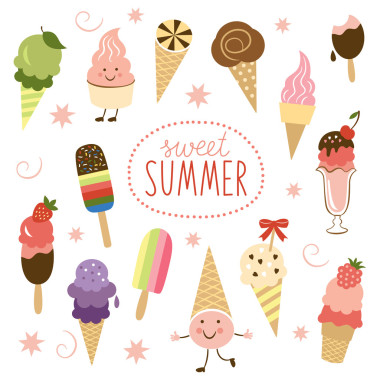 冰淇淋甜集合