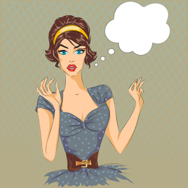 這篇演說泡沫的女孩的波普藝術(shù)插圖