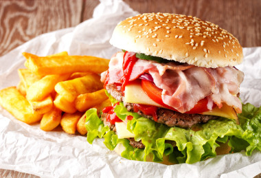 大的新鮮漢堡包圖片