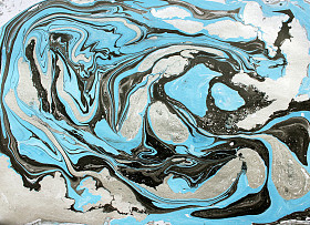 抽象的蓝色、 黑色和银色的大理石纹理