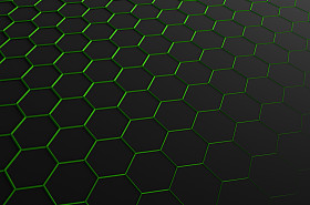 抽象的 3d 渲染的表面有六角