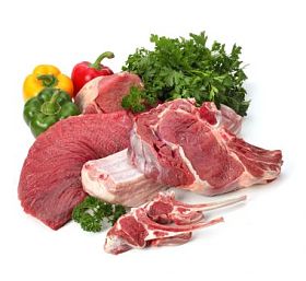 原料肉与蔬菜照片