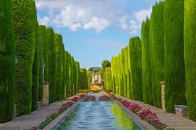 天井德洛斯雷耶斯在花园中阿尔卡扎，科尔多瓦