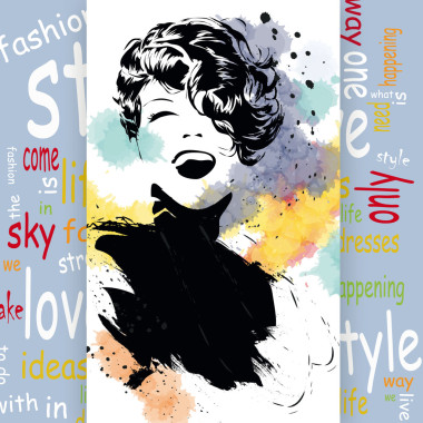 素描风格的时尚女孩.图片