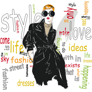 素描風格的時尚女孩