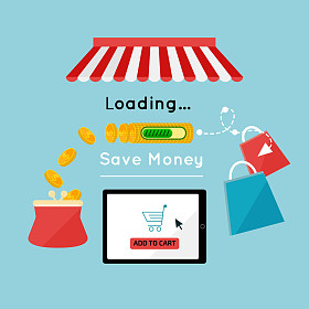 在线购物概念图标