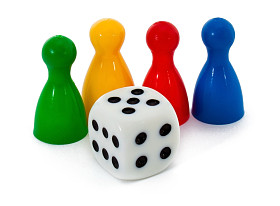 棋盘游戏人物和骰子