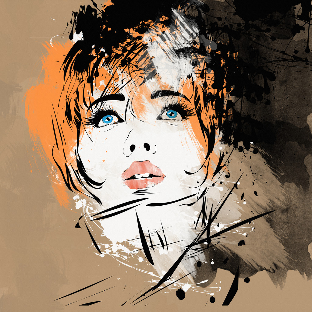 素描风格的时尚女孩 素描风格的时尚女孩