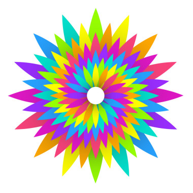 抽象幾何彩虹花 logo 設(shè)計