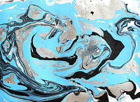 大理石纹理。蓝色和黑色的背景