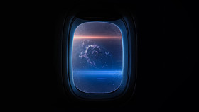 美丽的宇宙飞船舷窗这张图片的元素是由美国宇航局提供的
