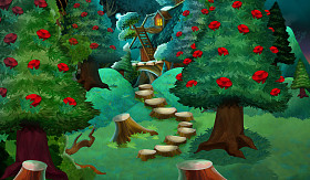 Fable stage - cartoon illustrations for children