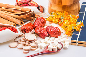 传统中药或医学关闭照片