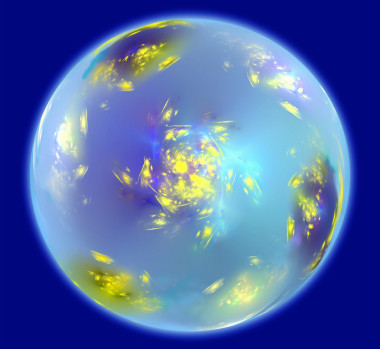 抽象的领域类似地球的行星与空间气氛。分形艺术图形