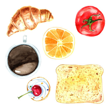 水彩的食物圖.圖片