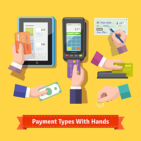平面图标集的付款类型.图片