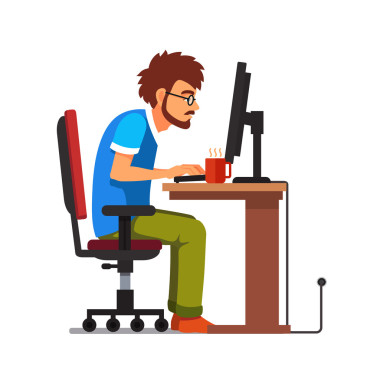 坐在電腦桌前的怪胎