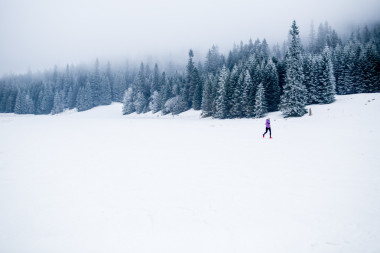 冬季跑步的女人，慢跑的灵感和动机
