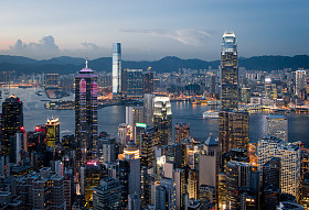 日落之后香港的天际线