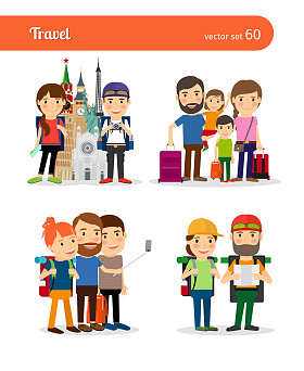 旅游家庭的人们图片