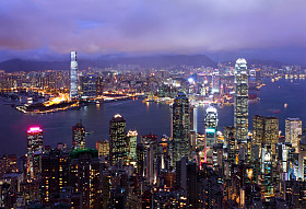 从山顶香港城市景