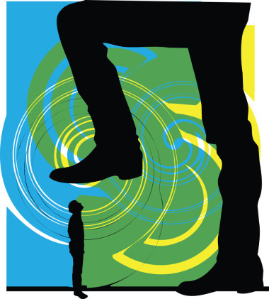 男人的電源。矢量插畫圖片