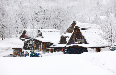 日本的村莊，在冬季