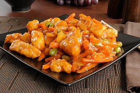中国食品，橙色鸡