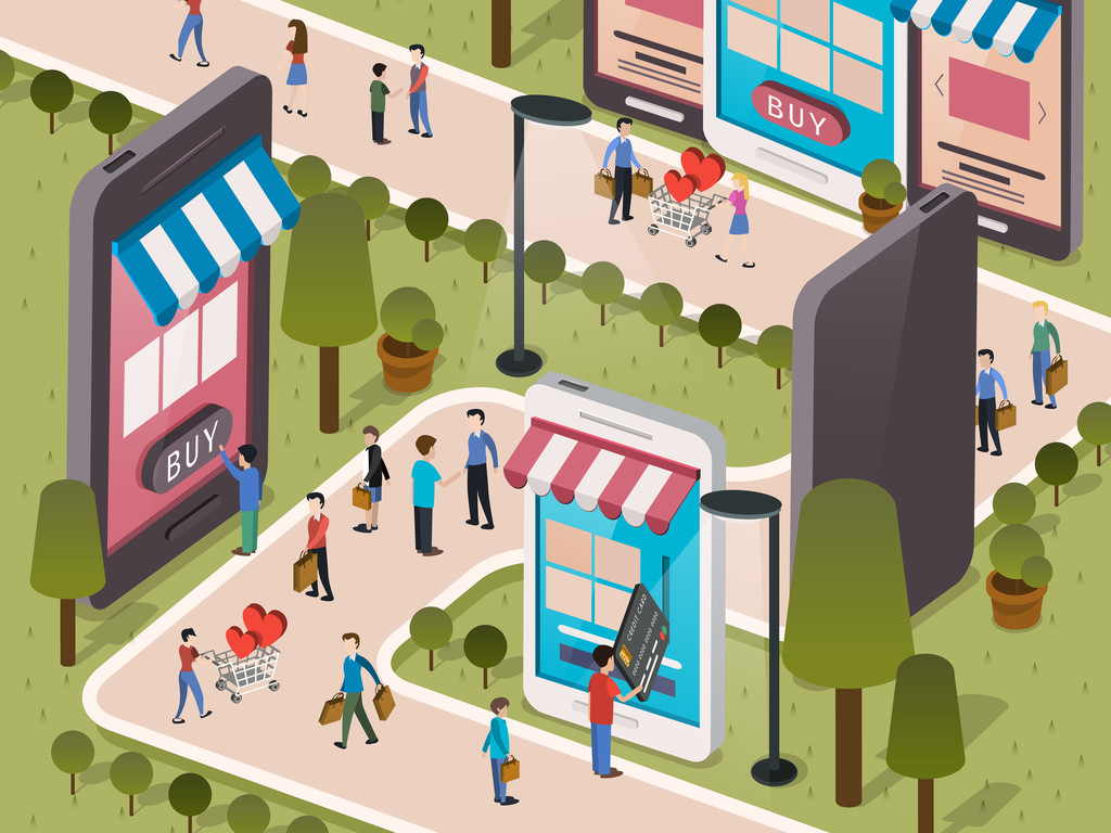 无处不在购物概念图片