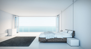 最小卧室的海景