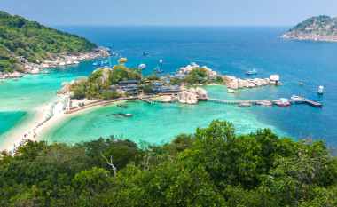 在泰国的 Koh Nangyuan 的高角度视图