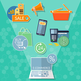 在线购物概念电子商务